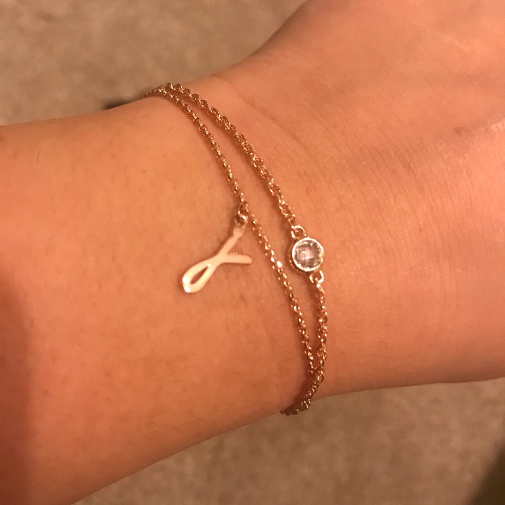 Kate Spade letter j rose gold bracelet